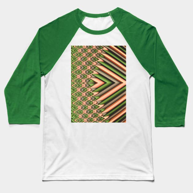 Earth Tone Abstract 3D Chevron Design Baseball T-Shirt by love-fi